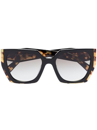 Prada Eyewear tortoiseshell oversized sunglasses - FARFETCH