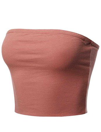 Made by Emma Women's Causal Summer Cute Sexy Double Layering Strapless Tube Crop Top at Amazon Women’s Clothing store: