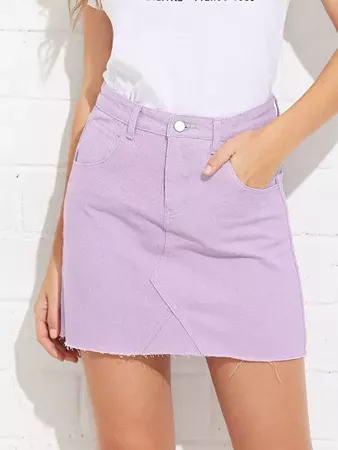 Shein purple denim skirt