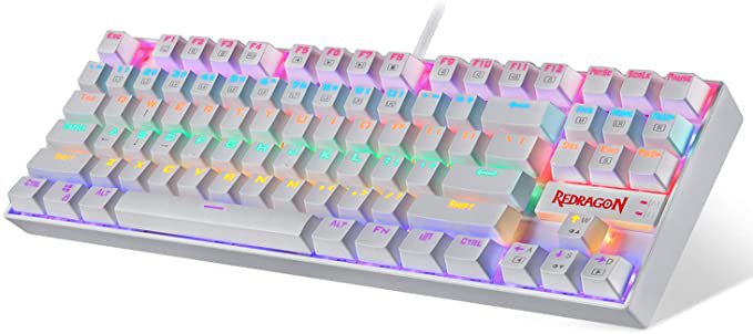 Amazon.com: Redragon K552 Mechanical Gaming Keyboard RGB LED Rainbow Backlit Wired Keyboard with Red Switches for Windows Gaming PC (87 Keys, White): Computers & Accessories