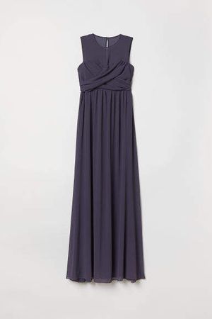 Long Draped Dress - Blue
