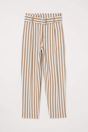 Pants with Belt - White