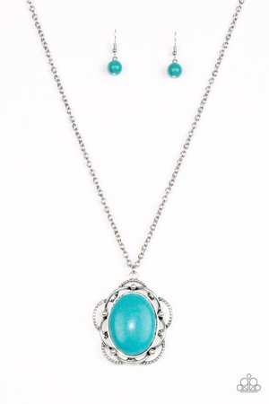 Paparazzi Let Your Dreams Bloom Blue Turquoise Stone Pendant Necklace - Sugar Bee Bling