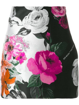 Off-White Floral Print Skirt - Farfetch