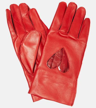 Leather Gloves in Red - Acne Studios | Mytheresa