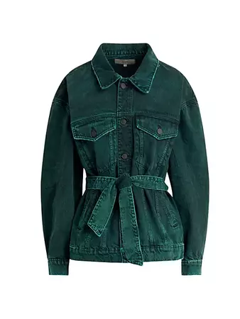 Shop Hudson Jeans Belted Denim Wrap Jacket | Saks Fifth Avenue
