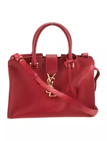 Saint Laurent Baby Monogram Cabas Tote w/ Strap - Red Handle Bags, Handbags - SNT295466 | The RealReal