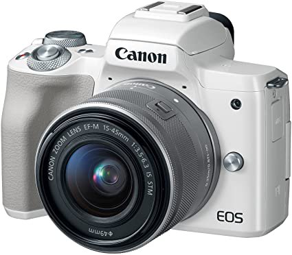 Amazon.com : Canon EOS M50 Mirrorless Vlogging Camera Kit with EF-M 15-45mm lens, 4K Video, Built-in Wi-Fi, NFC and Bluetooth technology, White : Camera & Photo