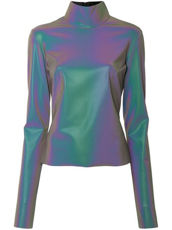 Maticevski purple iridescent turtleneck top for women | TO456019 at Farfetch.com