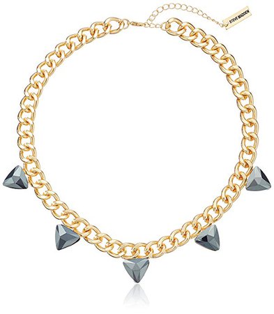 Amazon.com: Steve Madden Gold Steve Madded Simple Spike Chain Necklace, 17" + 3" Extender: Clothing