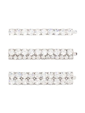 Alessandra Rich set of three crystal-embellished hair pins $200 - Buy SS19 Online - Fast Global Delivery, Price