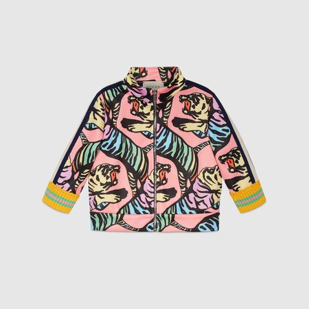 Baby jersey jacket with rainbow tigers - Gucci Gifts for Children 552407XJAP55812