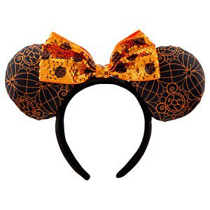 Your WDW Store - Disney Halloween Hat - Minnie Sequin Ears - Orange and Black