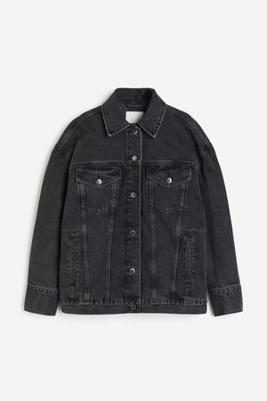 Loose Denim Jacket - Dark gray - Ladies | H&M US