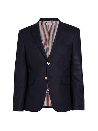 Thom Browne Classic Double Breasted Wool-Cashmere Sportcoat | SaksFifthAvenue