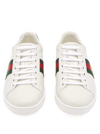 Ace bee-embroidered leather trainers | Gucci | MATCHESFASHION.COM