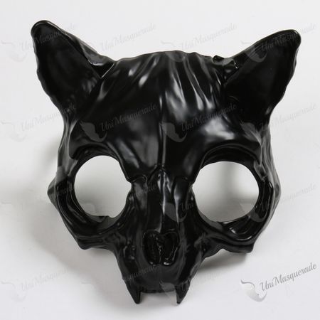 black cat mask masquerade mask cat fangs ears mask black cat mask