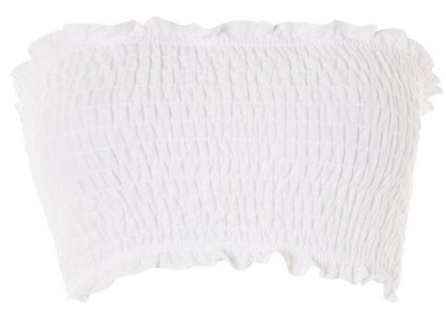 white ruched topshop bandeau top