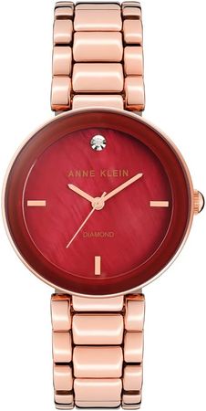 Amazon.com: Anne Klein Women's Japanese Quartz Dress Watch with Metal Strap, Rose Gold, 16 (Model: AK/1362BYRG) : Clothing, Shoes & Jewelry