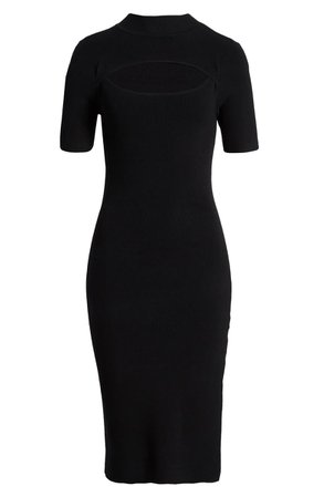 Leith Cutout Front Mock Neck Sweater Dress | Nordstrom