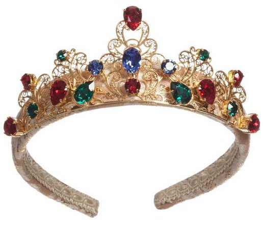 Dolce & Gabbana Rose Gold Tiara Headband with Jewels