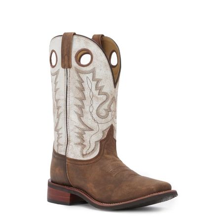 Smoky Mountain Men's Drifter Distressed Brown and Antique White Square Toe Cowboy Boots | Cavender's