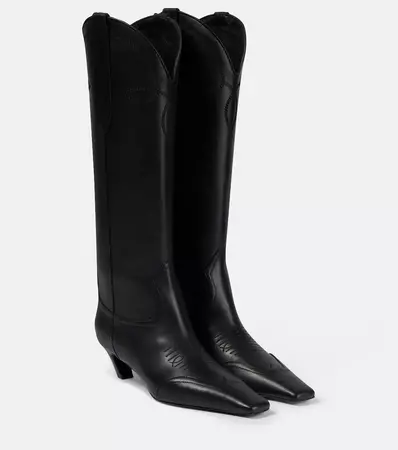 Dallas 45 Leather Knee High Boots in Black - Khaite | Mytheresa