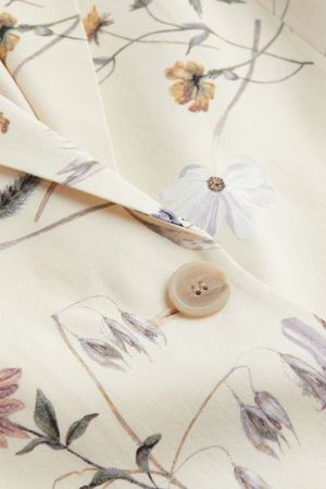 Oversized Blazer - Light beige/floral - Ladies | H&M US