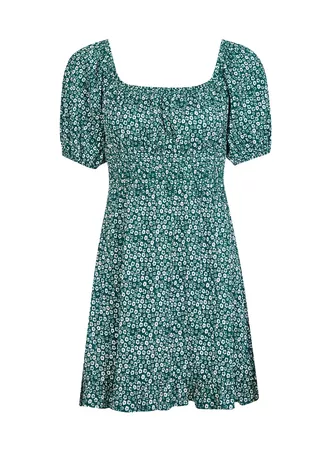 PETITE Green Ditsy Floral Print Dress | Miss Selfridge
