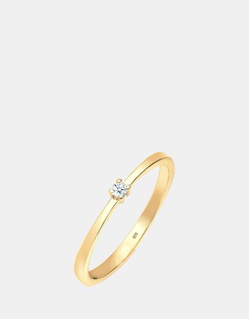 Ring Engagement Ring Solitaire Diamond 003 ct 925 Silver Gold Plated by Elli Jewelry Online | THE ICONIC | Australia