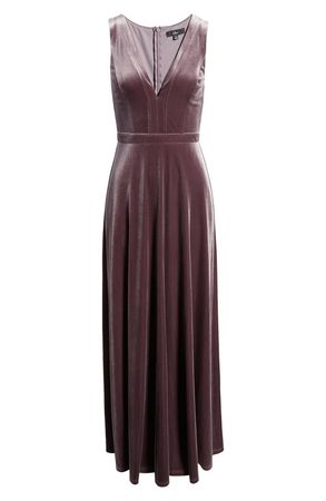 Lulus Besame Beautiful Night V-Neck Velvet Gown | Nordstrom