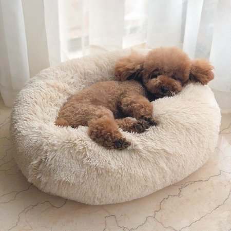 Long Plush Super Soft Pet Round Bed Kennel Dog Cat Comfortable Sleeping Cusion is Worth Buying - NewChic