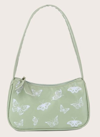 green butterfly shoulder bag