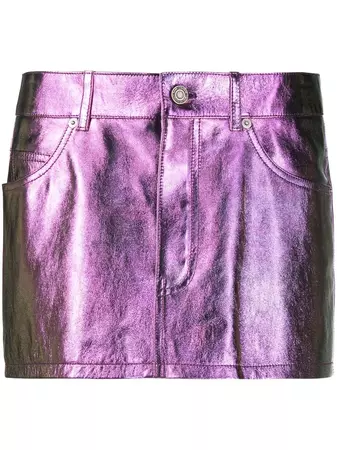 Saint Laurent Metallic Mini Skirt - Farfetch