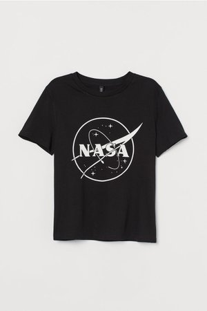 Cotton T-shirt - Black/NASA - Ladies | H&M US