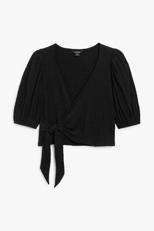 Wrap blouse - Black - Tops - Monki WW