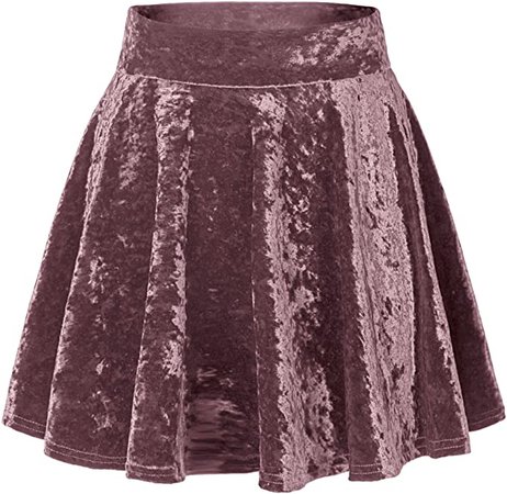 Urban CoCo Women's Vintage Velvet Stretchy Mini Flared Skater Skirt (XL, Burgundy) at Amazon Women’s Clothing store