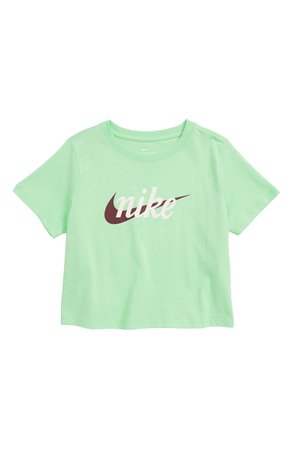 Nike Sportswear Baby Script Crop Tee (Big Girls) | Nordstrom