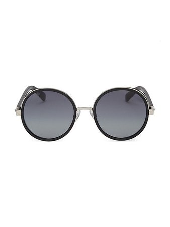 Jimmy Choo Andie 54MM Round Crystal-Detail Sunglasses | SaksFifthAvenue