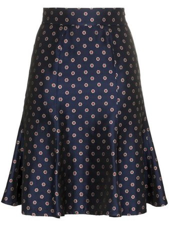 N Duo Flower And Polka Dot Printed high-waisted Skirt - Farfetch