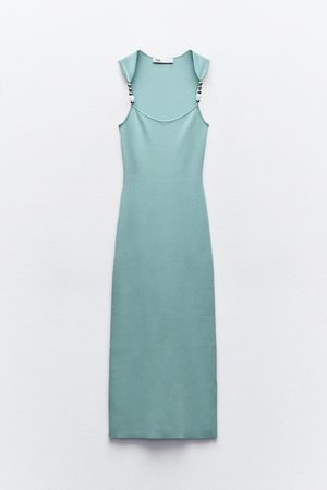 BASIC KNIT BOBBLE DRESS - Turquoise | ZARA United States