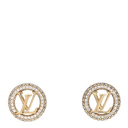 LOUIS VUITTON Metal Crystal Louise By Night Earrings 1149064 | FASHIONPHILE