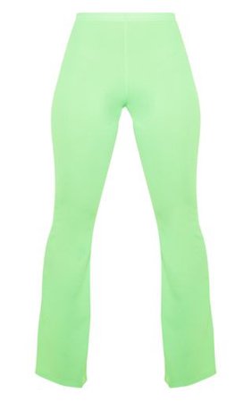 Petite Neon Lime Flare Trouser | Petite | PrettyLittleThing