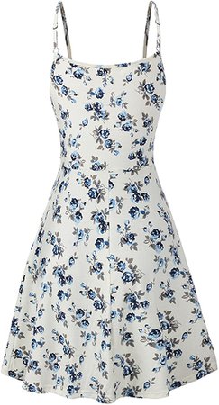 Amazon.com: FINMYE Womens Sleeveless Floral Printed Swing Sundress Spaghetti Strap Dresses : Sports & Outdoors