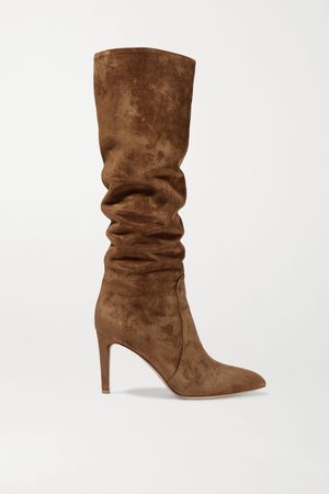 Brown 85 suede knee boots | Gianvito Rossi | NET-A-PORTER