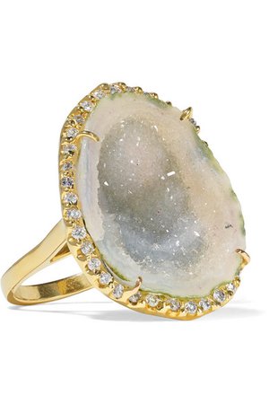 Kimberly McDonald | + NET SUSTAIN 18-karat gold, geode and diamond ring | NET-A-PORTER.COM