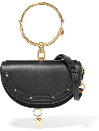 Nile Bracelet Mini Textured-leather Shoulder Bag - Black