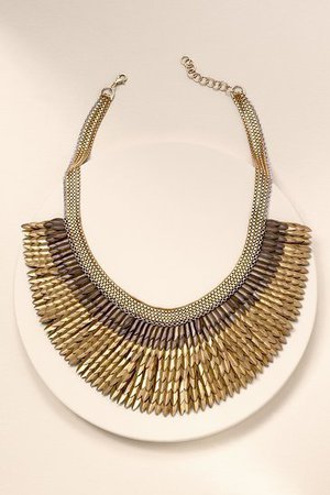 Gold Bib Feather Necklace on Gold Chain | Pegasus Necklace | Stella & Dot