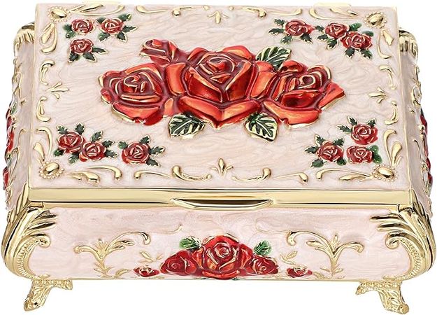 Amazon.com: Hipiwe Vintage Metal Jewelry Box Small Trinket Jewelry Storage box For Rings Earrings Necklace Treasure Chest Organizer Antique jewelry Keepsake gift Box Case for Girl Women (Small) : Clothing, Shoes & Jewelry