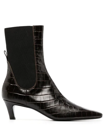TOTEME 50mm croc-embossed ankle boots